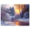 Designart - Winter Forest in River - Landscapes Painting Print on Wrapped Canvas
